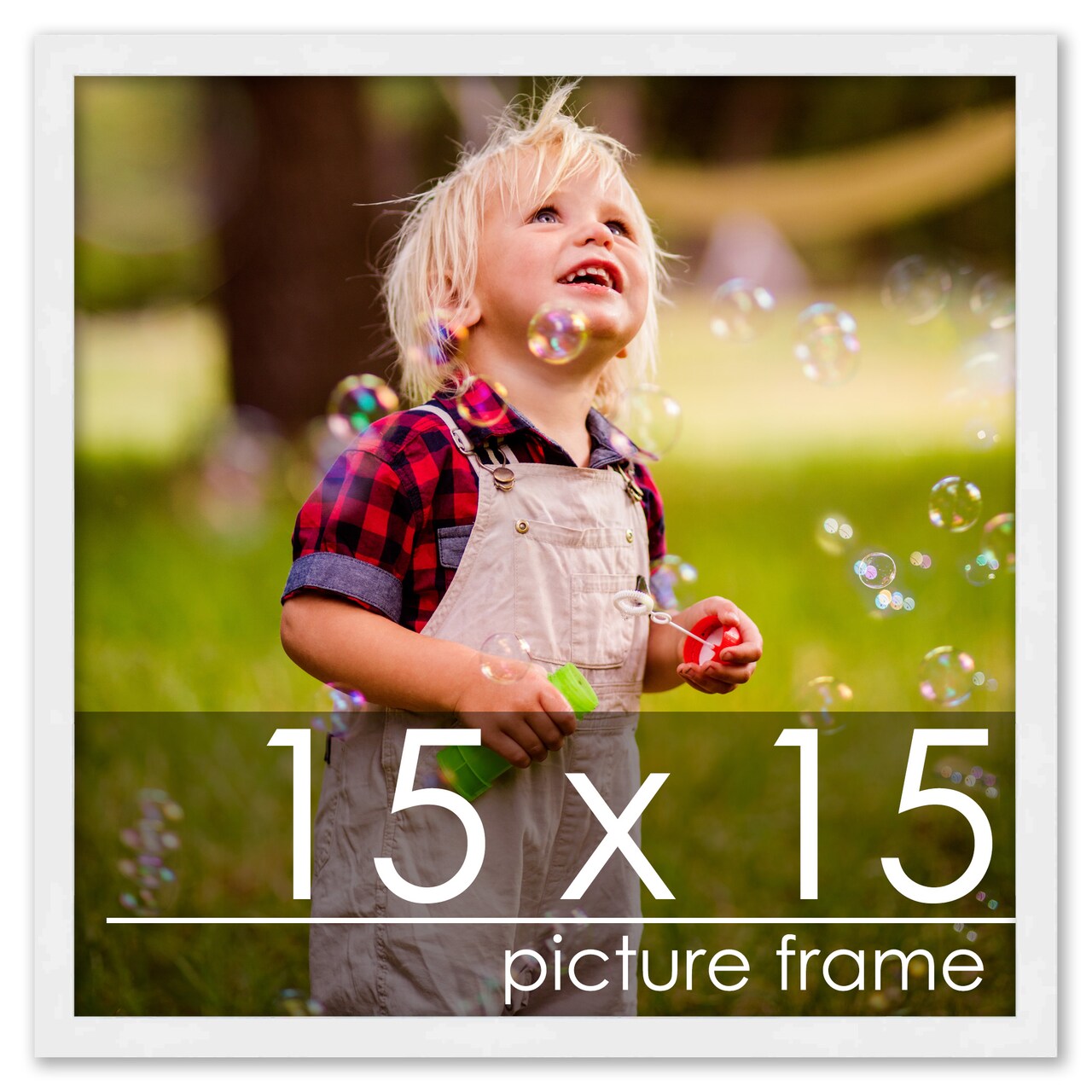 Square Classic Modern White Picture Frame - UV Acrylic, Foam Board Backing, Hanging Hardware
